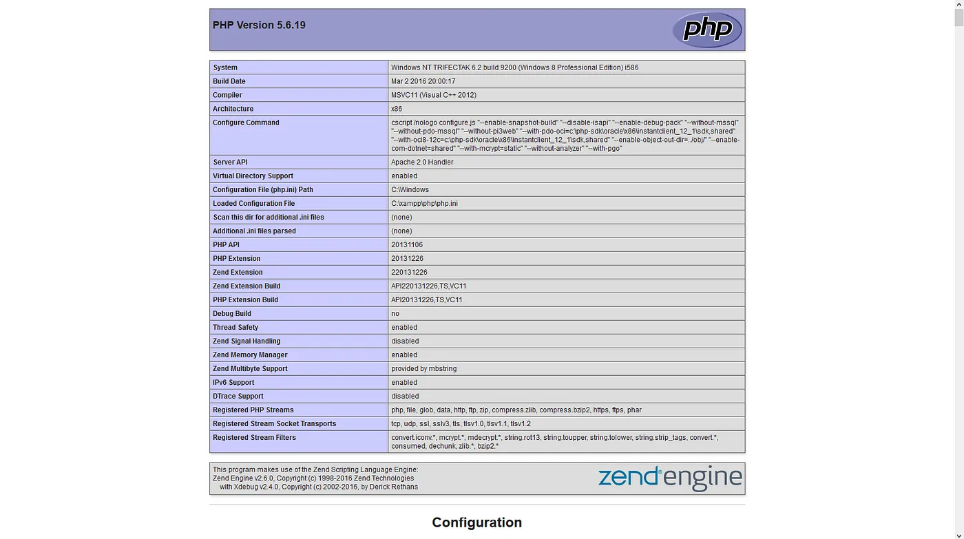 phpinfo